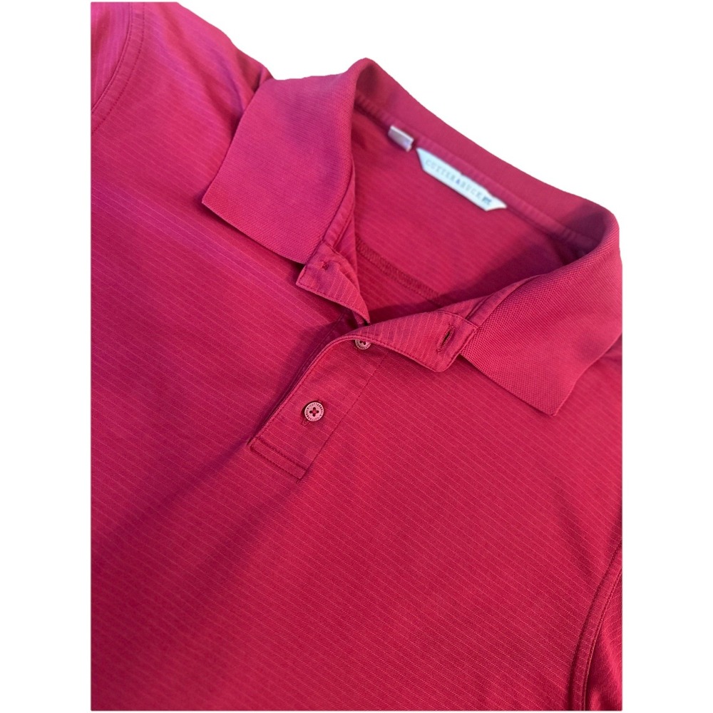 Cutter‎ & Buck Golf Polo Shirt Men's Large Red Stripe Signature Casual Collared - Picture 9 of 10